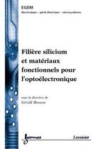 Couverture du livre « Filière silicium et matériaux fonctionnels pour l'optoélectronique » de Roosen Gerald aux éditions Hermes Science Publications