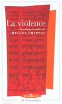 Couverture du livre « La violence » de Helene Frappat aux éditions Flammarion