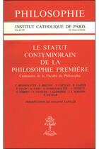 Couverture du livre « Le statut contemporain de la philosophie » de Philippe Capelle aux éditions Beauchesne