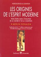 Couverture du livre « Les origines de l'esprit moderne » de Donald aux éditions De Boeck