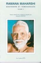 Couverture du livre « Ramana maharshi - souvenirs vol. 2 » de Jacques Gontier aux éditions Lotus D'or