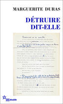 Couverture du livre « Détruire dit-elle » de Marguerite Duras aux éditions Minuit