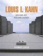 Couverture du livre « Louis i. kahn building art (paperback) » de Leslie Thomas aux éditions Georges Braziller