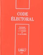 Couverture du livre « Code electoral 2001 » de Jean-Yves Vincent et Michel De Viliers aux éditions Lexisnexis