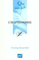 Couverture du livre « L'haptonomie (2eme edition) » de Decant-Paoli Dominiq aux éditions Que Sais-je ?