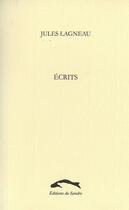 Couverture du livre « Écrits » de Jules Lagneau aux éditions Editions Du Sandre