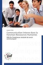 Couverture du livre « Communication interne dans la fonction ressources humaines » de Lassana Tiote aux éditions Presses Academiques Francophones