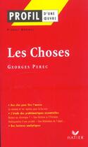 Couverture du livre « Les choses de Georges Pérec » de Pierre Brunel aux éditions Hatier