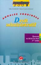 Couverture du livre « Anna droit 2001 droit administratif » de Guglielmi/Rouault aux éditions Gualino