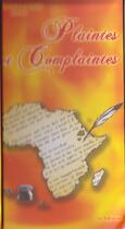 Couverture du livre « Plaintes et complaintes » de Wabi Abdou Rachidi aux éditions Cyr