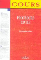 Couverture du livre « Procedure Civile » de Christophe Lefort aux éditions Dalloz