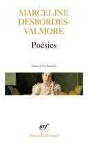 Couverture du livre « Poésies » de Marceline Desbordes-Valmore aux éditions Gallimard