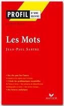 Couverture du livre « Les mots de Jean-Paul Sartre » de Jacques Deguy aux éditions Hatier