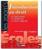 Couverture du livre « Introduction au droit (2e édition) » de Laetitia Lethielleux aux éditions Gualino