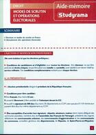 Couverture du livre « Modes de scrutin et opérations électorales » de Gauthier Guillet aux éditions Studyrama