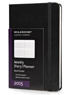 Couverture du livre « Agenda semainier 2015 vertical poche noir couverture rigide » de Moleskine aux éditions Moleskine Papet