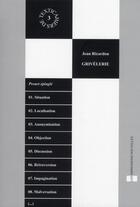 Couverture du livre « Grivelerie » de Jean Ricardou aux éditions Impressions Nouvelles