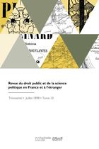 Couverture du livre « Revue du droit public et de la science politique en France et à l'étranger » de Gaston Jeze aux éditions Hachette Bnf