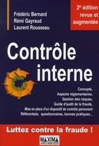 Couverture du livre « Controle interne de méthodologie et pilotage (2e édition) » de Bernard/Gayraud aux éditions Maxima