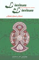 Couverture du livre « L'ecriture de l'ecriture » de Chani Alani Abdel aux éditions Dervy