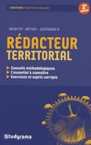 Couverture du livre « Rédacteur territorial (2e édition) » de Didier Durchon aux éditions Studyrama