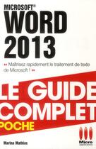 Couverture du livre « Word 2013 » de Marina Mathias aux éditions Ma