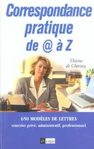 Couverture du livre « Correspondance pratique de a z » de Therese De Cherisey aux éditions Archipel