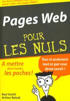 Couverture du livre « Page web poche pour les nuls » de Arthur Bebak et Bud Smith aux éditions First Interactive