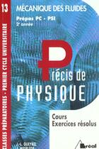 Couverture du livre « Precis T.13 ; Mecanique Des Fluides Pc Psi » de Queyrel aux éditions Breal