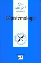 Couverture du livre « L'epistemologie » de Herve Barreau aux éditions Que Sais-je ?