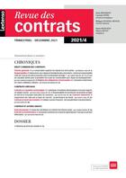 Couverture du livre « Revue des contrats n 4-2021 » de  aux éditions Lgdj