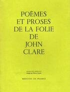 Couverture du livre « Poèmes et proses de la folie » de John Clare aux éditions Mercure De France