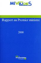 Couverture du livre « Rapport au premier ministre 2008 » de  aux éditions Documentation Francaise