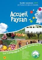 Couverture du livre « Guide vacances accueil paysan (édition 2009) » de Collectif Crep aux éditions Jean Pierre Huguet