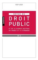 Couverture du livre « Revue du droit public et de la science politique en france et a l'etranger n 3-2020 » de  aux éditions Lgdj