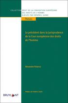 Couverture du livre « Le précédent dans la jurisprudence de la Cour européenne des droits de l'homme » de  aux éditions Bruylant