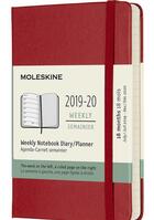 Couverture du livre « Agenda 18 mois semainier ; poche rouge rigide (édition 2019/2020) » de  aux éditions Moleskine