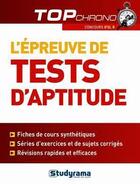 Couverture du livre « L'épreuve de tests d'aptitude ; concours IFSI, B » de  aux éditions Studyrama