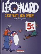 Couverture du livre « Léonard T.37 ; c'est parti, mon génie ! » de Bob De Groot et Turk aux éditions Lombard