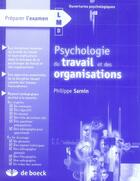 Couverture du livre « Psychologie du travail et des organisations » de Philippe Sarnin aux éditions De Boeck Superieur