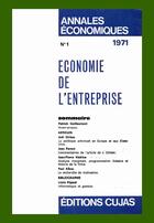 Couverture du livre « Économie de l'entreprise » de Annales Economiques De L'Universite De Clermont Ferrand aux éditions Cujas