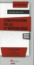 Couverture du livre « Constitution de la Ve République 2015-2016 » de  aux éditions Gualino