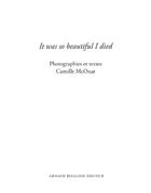 Couverture du livre « It was so beautiful I died » de Camille Mcouat aux éditions Arnaud Bizalion