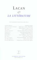 Couverture du livre « Lacan et la litterature » de  aux éditions Manucius