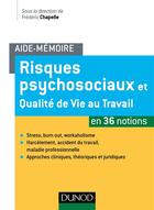 Couverture du livre « Risques psychosociaux » de Frederic Chapelle aux éditions Dunod