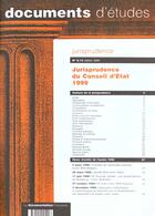 Couverture du livre « Jurisprudence du conseil d'etat 1999 » de  aux éditions Documentation Francaise