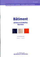 Couverture du livre « Bâtiment (Drôme-Ardèche) ; ouvriers » de  aux éditions Direction Des Journaux Officiels