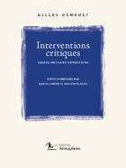 Couverture du livre « Interventions Critiques » de Henault Gilles aux éditions Semaphore Canada