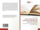 Couverture du livre « De la contribution des institutions nationales des droits de l'homme » de Delly Mawazo Sesete aux éditions Editions Universitaires Europeennes