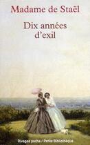 Couverture du livre « Dix années d'exil » de Germaine De Stael-Holstein aux éditions Rivages